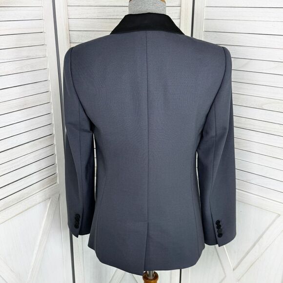 Tailored Rebecca Taylor Color Block Double Breasted Blazer Jacket Grey Black 4 - Picture 4 of 13